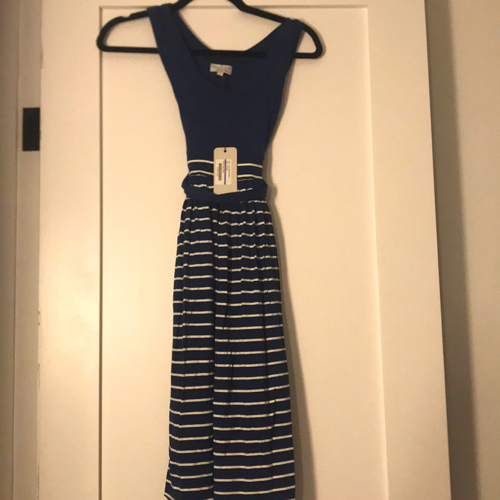 Glow and Grow Maternity Dress Navy Blue